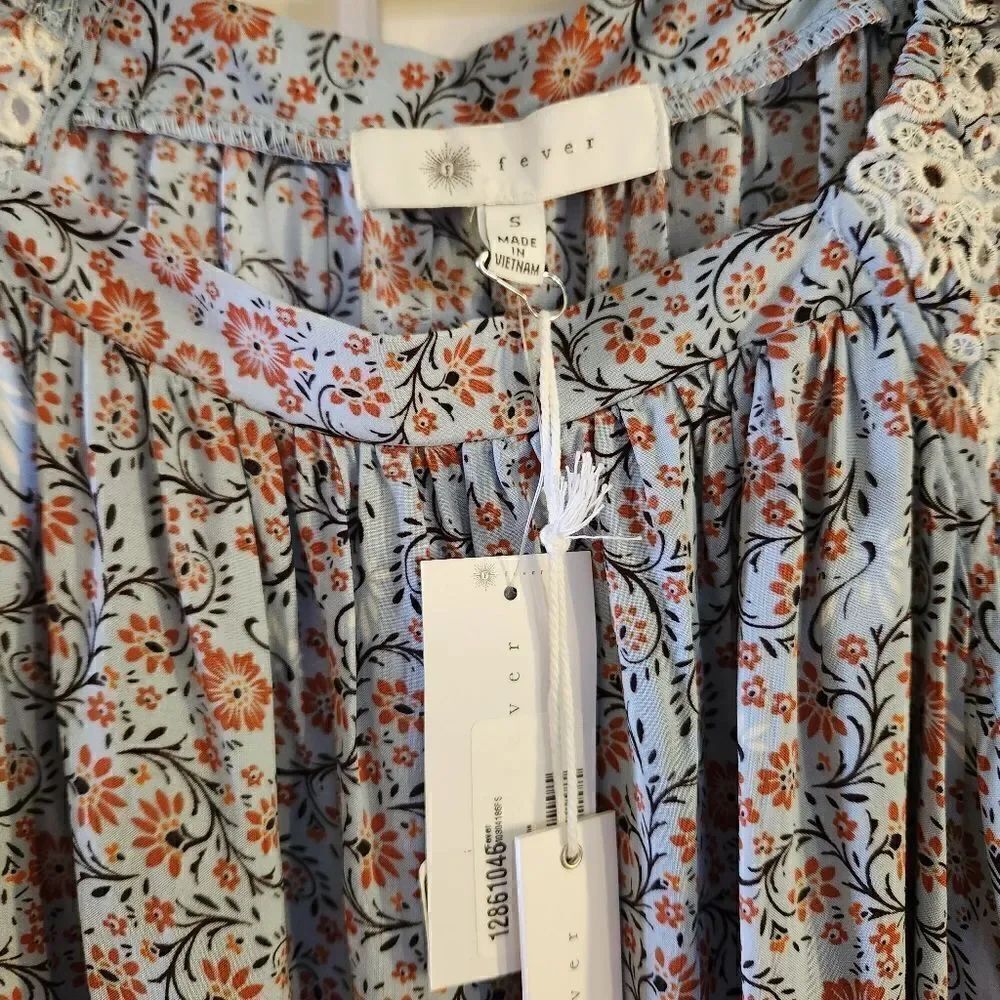 Fever Printed Off The Shoulder Rayon Tank Top Size Small - Picture 5 of 8